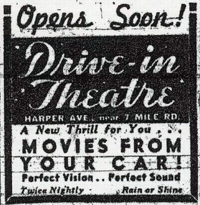 East Side Drive-In Theatre - Annoucement Ad (newer photo)